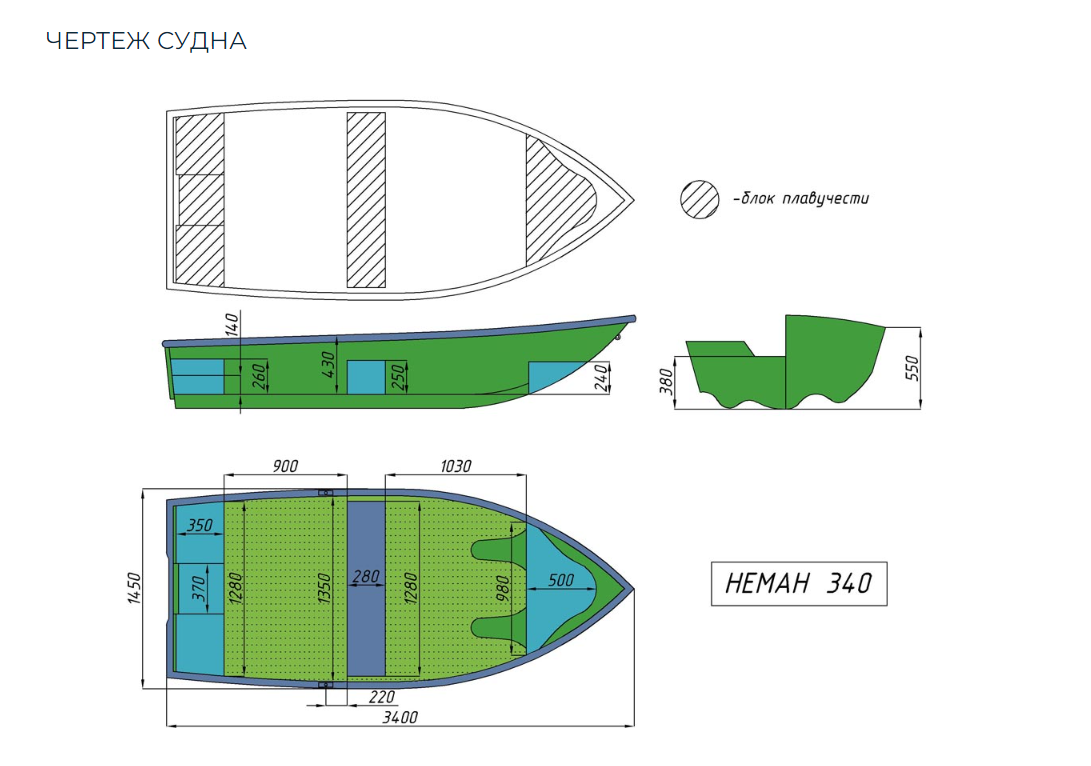 Стеклопластиковая лодка Neman-340 (тримаран) в Евпатории