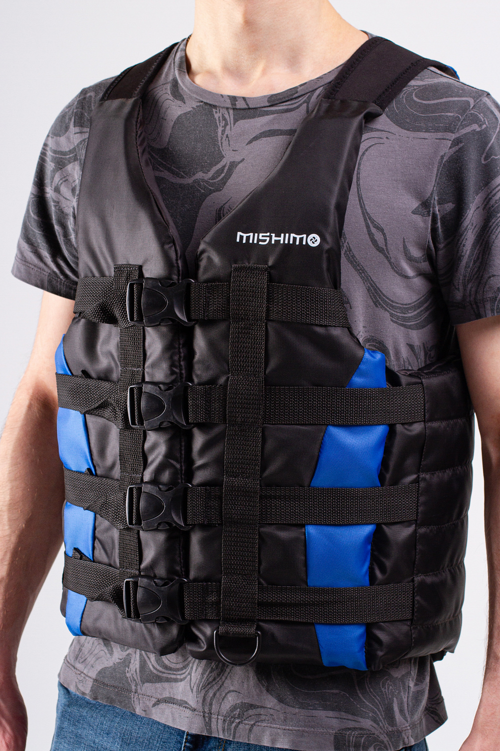 Жилет спасательный MISHIMO PRO Премиум качества Черно-синий в Евпатории