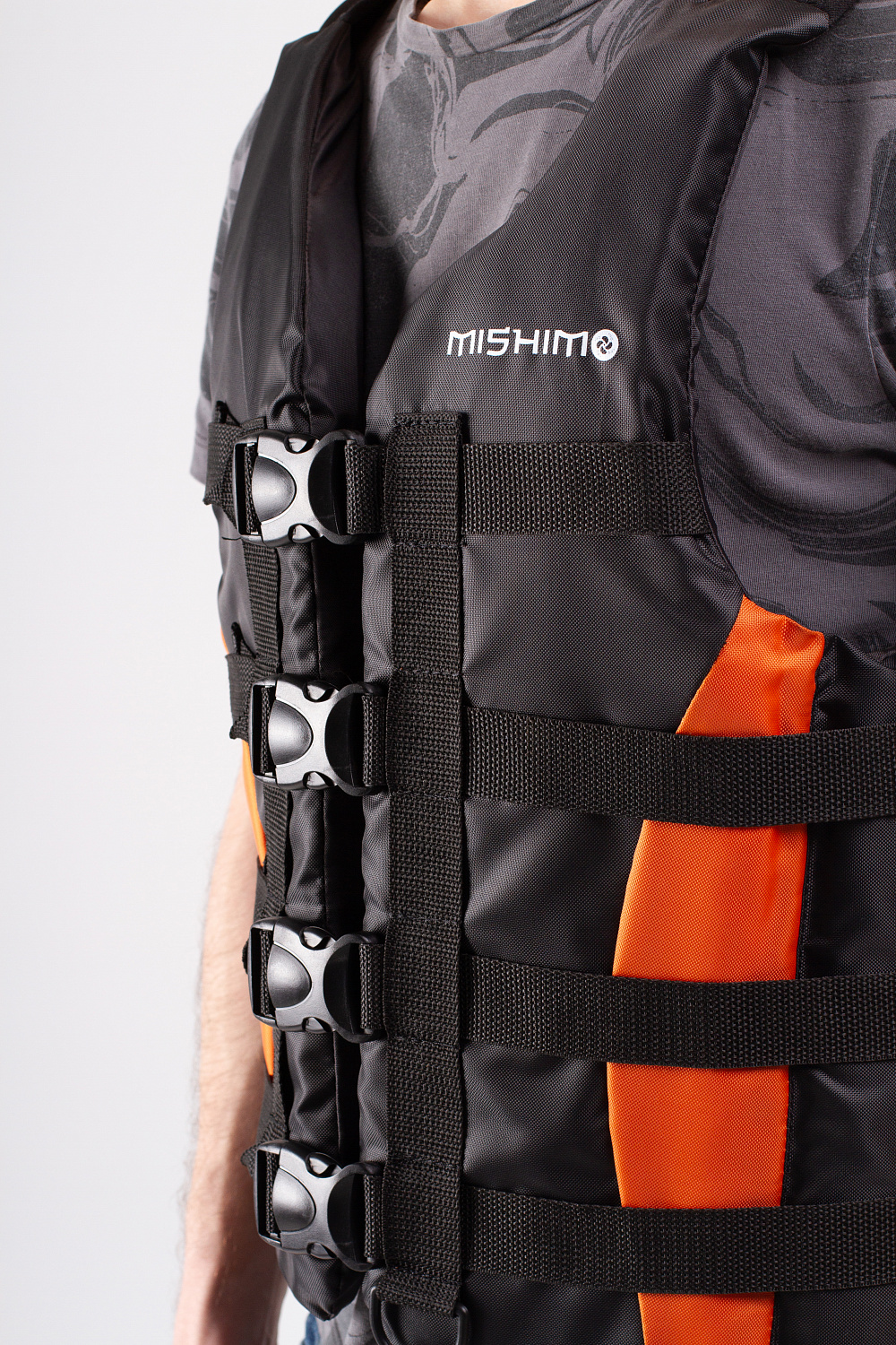 Жилет спасательный MISHIMO PRO Премиум качества Черно-оранжевый в Евпатории