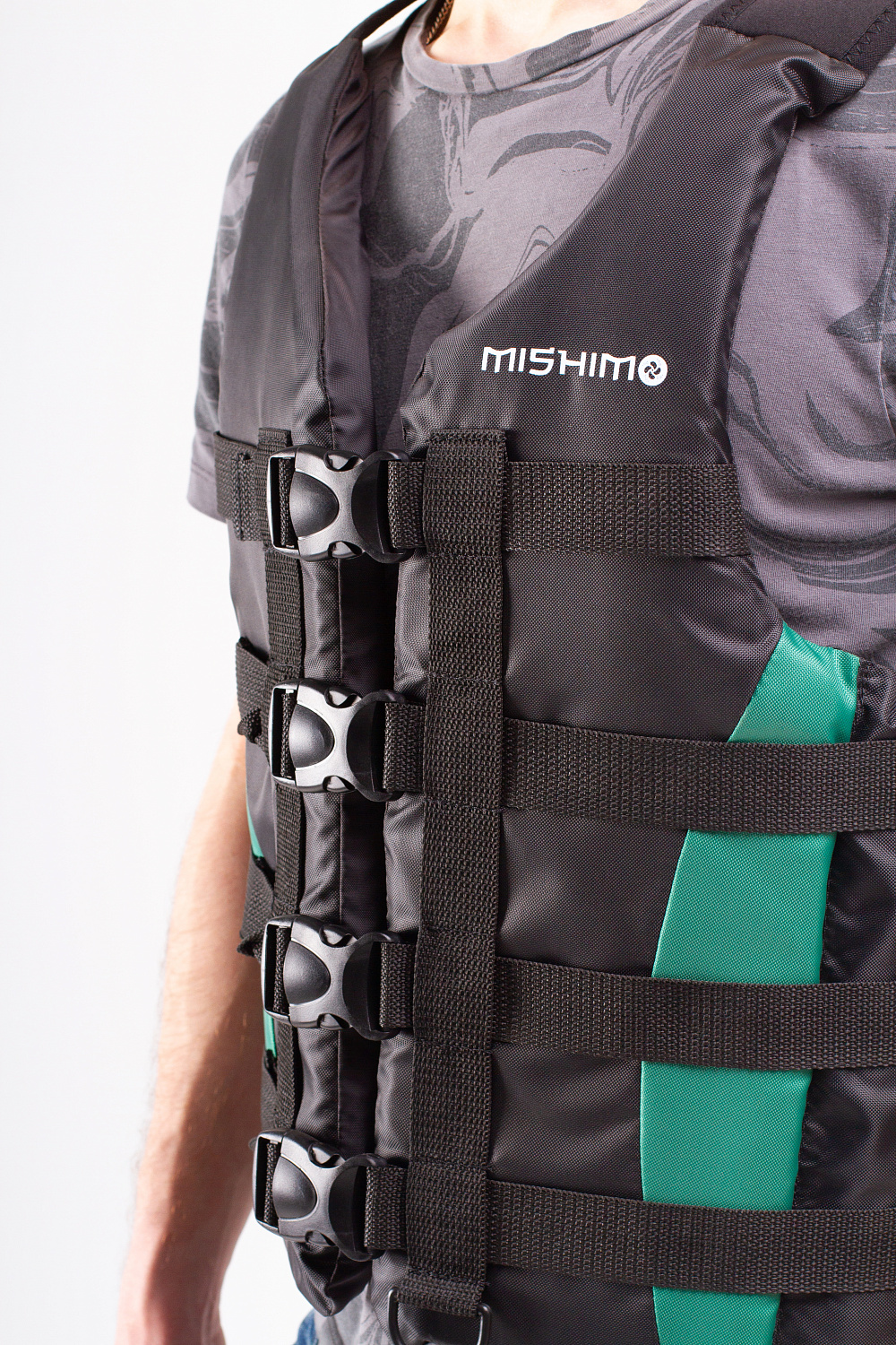 Жилет спасательный MISHIMO PRO Премиум качества Черно-зеленый в Евпатории