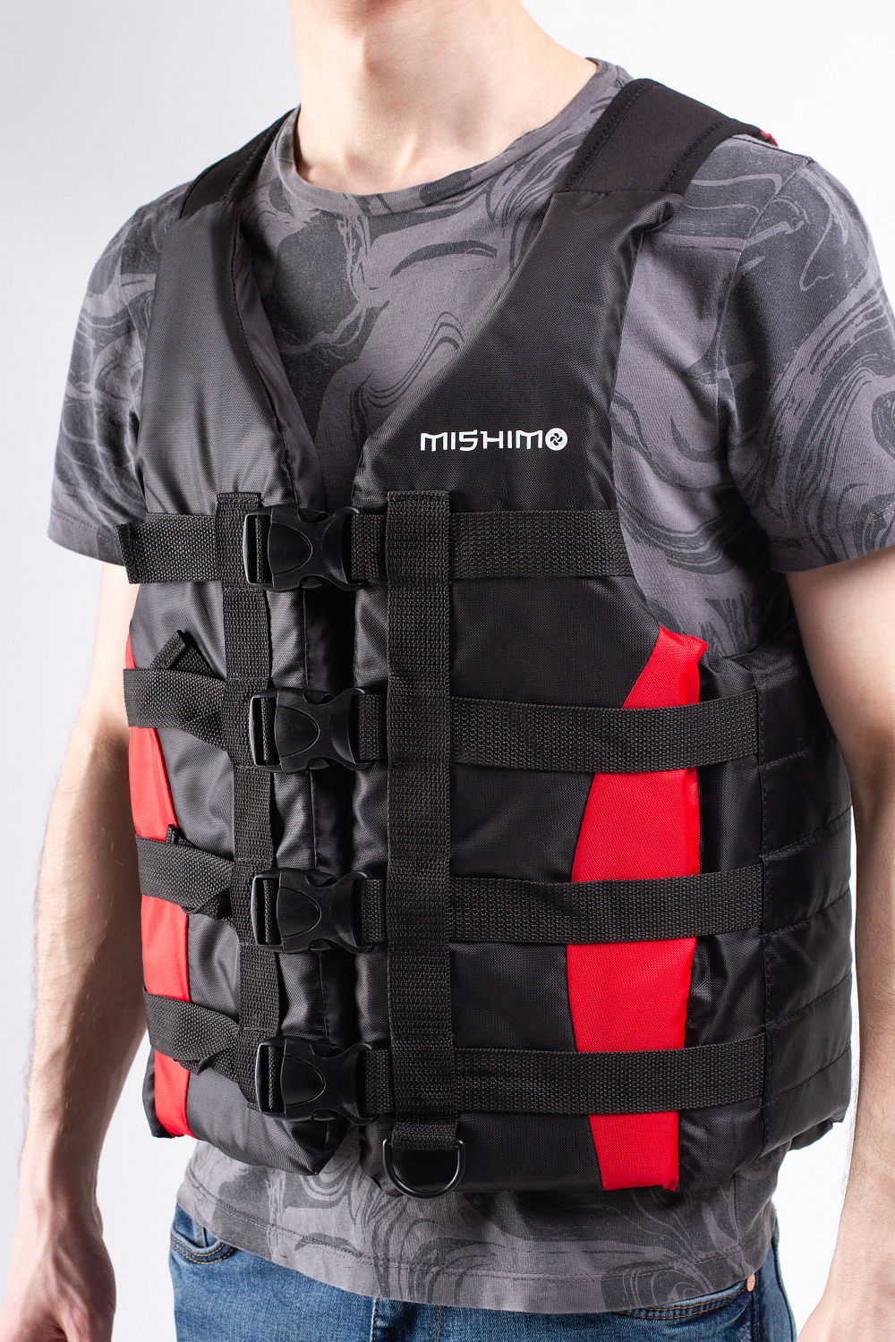 Жилет спасательный MISHIMO PRO Премиум качества Черно-красный в Евпатории